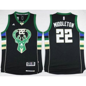 NBA Bucks 22 Khris Middleton Black Alternate Men Jersey
