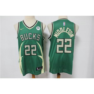 NBA Bucks 22 Khris Middleton Green Men Jersey