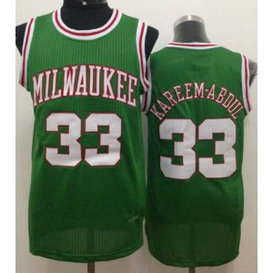 NBA Bucks 33 Kareem Abdul-Jabbar Green Throwback Men Jersey
