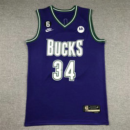 NBA Bucks 34 Antetokounmpo Blue 2022-23 New Men Jersey