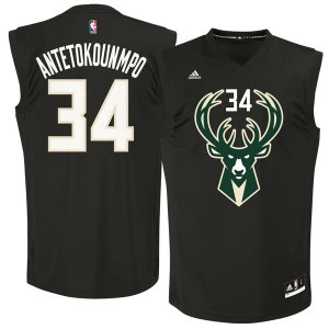 NBA Bucks 34 Giannis Antetokounmpo Black Fashion Men Jersey