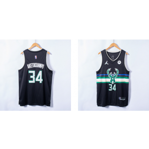 NBA Bucks 34 Giannis Antetokounmpo Black Men Jersey