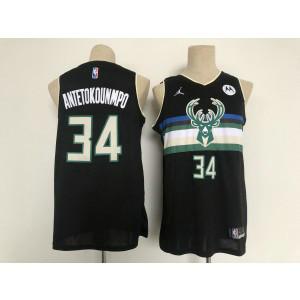 NBA Bucks 34 Giannis Antetokounmpo Black Nike Men Jersey