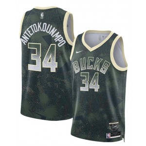 NBA Bucks 34 Giannis Antetokounmpo Green 2025 Select Series Men Jersey