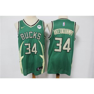 NBA Bucks 34 Giannis Antetokounmpo Green Men Jersey