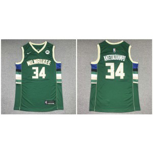 NBA Bucks 34 Giannis Antetokounmpo Green New Men Jersey