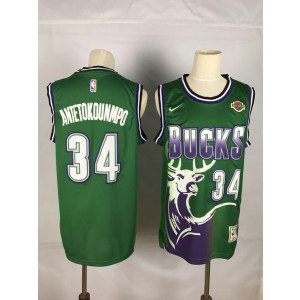 NBA Bucks 34 Giannis Antetokounmpo Green Nike Men Jersey 1