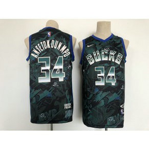 NBA Bucks 34 Giannis Antetokounmpo Green Nike Men Jersey