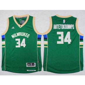 NBA Bucks 34 Giannis Antetokounmpo Green Youth Jersey