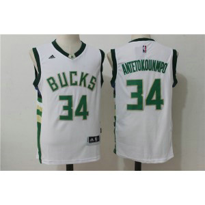 NBA Bucks 34 Giannis Antetokounmpo White Swingman Men Jersey
