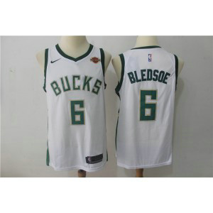 NBA Bucks 6 Eric Bledsoe White Nike Swingman Men Jersey