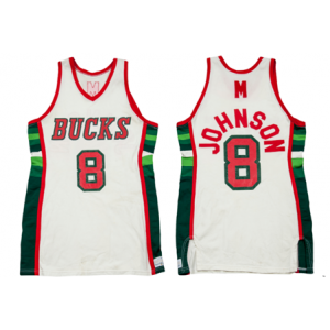 NBA Bucks 8 Marques Johnson White Men Jersey