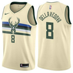 NBA Bucks 8 Matthew Dellavedova Cream City Edition Nike Men Jersey