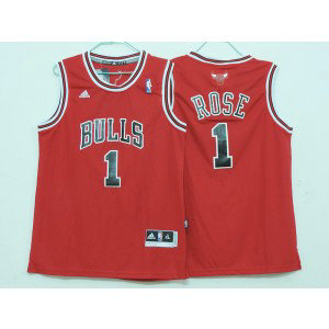 NBA Bulls 1 Derrick Rose Red Youth Jersey 1