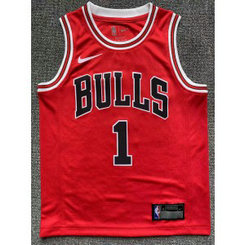 NBA Bulls 1 Derrick Rose Red Youth Jersey