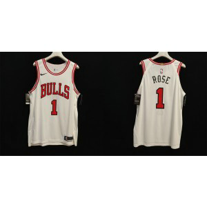 NBA Bulls 1 Derrick Rose White New AU Style Men Jersey