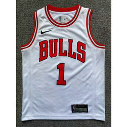 NBA Bulls 1 Derrick Rose White Youth Jersey