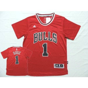 NBA Bulls 1 Rose Red 2014-15 New Revolution 30 Short Sleeve Men Jersey