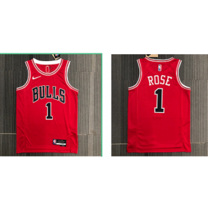 NBA Bulls 1 Rose Red Men Jersey