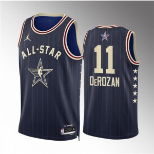 NBA Bulls 11 DeMar DeRozan Navy 2024 All Star Jordan Men Jersey