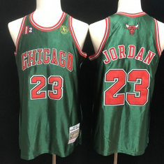 NBA Bulls 23 Jordan Green St . Patrick's Day 1997-1998 Mitchell&Ness Throwback Men Jersey