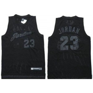 NBA Bulls 23 Michael Jordan All Black Men Jersey