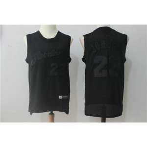 NBA Bulls 23 Michael Jordan All Black Mesh Men Jersey