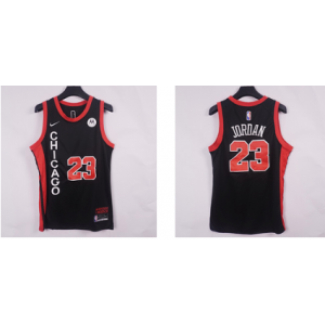 NBA Bulls 23 Michael Jordan Black 2023-24 City Nike Men Jersey
