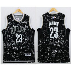 NBA Bulls 23 Michael Jordan Black City Light Men Jersey