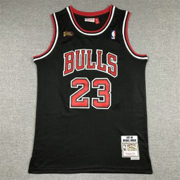 NBA Bulls 23 Michael Jordan Black Final Men Jersey