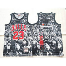 NBA Bulls 23 Michael Jordan Black Hardwood Classics Men Jersey