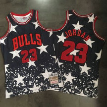NBA Bulls 23 Michael Jordan Black Independence Day Stitched Basketball Men Jersey