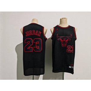 NBA Bulls 23 Michael Jordan Black Jordan Men Jersey