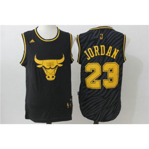 NBA Bulls 23 Michael Jordan Black Metals Men Men Jersey