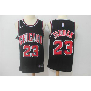 NBA Bulls 23 Michael Jordan Black Nike Swingman Men Jersey 1