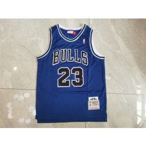 NBA Bulls 23 Michael Jordan Blue Throwback Men Jersey