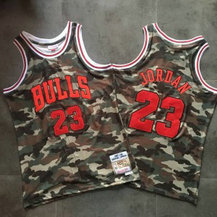 NBA Bulls 23 Michael Jordan Camo 1997-98 Hardwood Classics Men Jersey