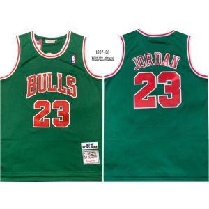 NBA Bulls 23 Michael Jordan Green Throwback Men Jersey