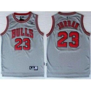 NBA Bulls 23 Michael Jordan Grey Revolution 30 Men Jersey 1