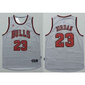 NBA Bulls 23 Michael Jordan Grey Revolution 30 Men Jersey