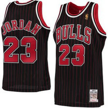 NBA Bulls 23 Michael Jordan Mitchell & Ness Black 1996-97 Hardwood Classics Men Jersey