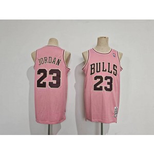 NBA Bulls 23 Michael Jordan Pink Throwback Men Jersey