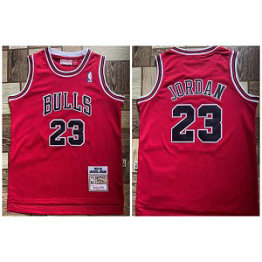 NBA Bulls 23 Michael Jordan Red M&N Basketball Youth Jersey