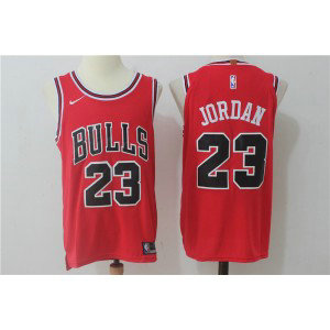 NBA Bulls 23 Michael Jordan Red Nike Men Jersey