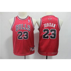 NBA Bulls 23 Michael Jordan Red Nike Mesh Throwback Youth Jersey