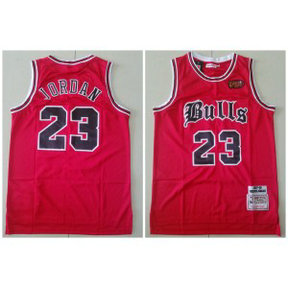 NBA Bulls 23 Michael Jordan Red Throwback Men Jersey 1