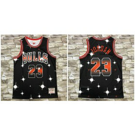NBA Bulls 23 Michael Jordan Star Black Men Jersey