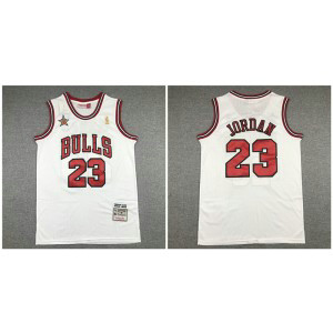NBA Bulls 23 Michael Jordan White 1998 All-Star Hardwood Classics Men Jersey