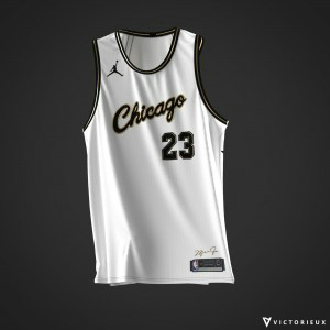 NBA Bulls 23 Michael Jordan White Champion Men Jersey