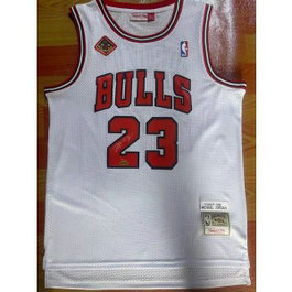 NBA Bulls 23 Michael Jordan White Men Jersey